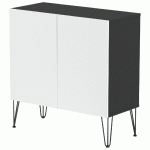 RANGMENT MI-HAUT JAVA 120 CM 2 PORTES NOIR/BLANC - MANUTAN COLLECTIVITÉS