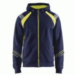 SWEAT ZIPPÉ À CAPUCHE MARINE/JAUNE FLUORESCENT TAILLE XXL - BLAKLADER