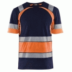 T-SHIRT HAUTE VISIBILITÉ MARINE/ORANGE FLUORESCENT TAILLE L - BLAKLADER