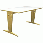 TABLE IRISS 140 X 80 CM DL - STRAT GRIS PERLE/HÊTRE NATUREL
