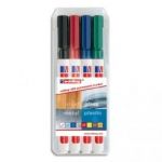 EDDING POCHETTES DE 4 MARQUEURS PERMANENTS EXTRA- FIN, COLORIS ASSORTIS E-400