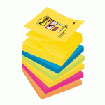 LOT DE 12 - Z-NOTES REPOSITIONNABLES COULEURS CARNIVAL SUPER STICKY POST-IT 76 X 76 MM - BLOC DE 90 FEUILLES
