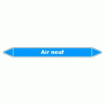 LOT DE 5 - MARQUEUR DE TUYAUTERIE - AIR NEUF - NFX 08-105 - VINYLE LAMINÉ 450 X 52 MM
