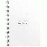 NOTEBOOK RHODIA CLASSIC RELIURE INTÉGRALE 22,5X29,7 CM 160 PAGES PETITS CARREAUX 5X5 AVEC CADRE EN-TÊTE DÉTACHABLES 80G - BLANC - LOT DE 5