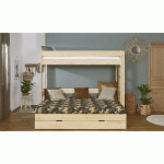 PACK LIT SUPERPOSÉ GIGOGNE LAKOTA + MATELAS  BOIS NATUREL 80X200 CM/OPT:MATELAS FEEVAH HR