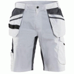 SHORT PEINTRE STRETCH BLANC/GRIS FONCÉ TAILLE 54 - BLAKLADER
