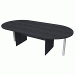 TABLE DE RÉUNION OVALE PIEDS RENFORT MÉTAL FAST - NOIR