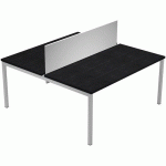 BUREAU BENCH FAST 4 PIEDS PANNEAU ÉCRAN 140X164CM - NOIR