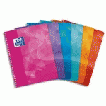 CAHIER OXFORD LAGOON - COUVERTURE POLYPROPYLENE - SPIRALE - 17 X 22 CM - 100 PAGES - 90G  - SEYES - COLORIS ASSORTIS