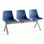 CHAISE POUTRE OCCA 3 PLACES BLEU PIÉTEMENT ALUMINIUM