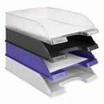 LOT DE 5 - CORBEILLE À COURRIER STANDARD PLUS LEITZ BLANCHE TRANSLUCIDE