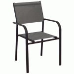 FAUTEUILS DUCA TPEP/ALU CHINÉ PERLE/GRAPHITE - PROLOISIRS