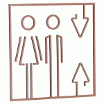 PICTOGRAMME ASCENSEUR - CUIVRÉ BROSSÉ