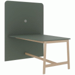 STATION DE TRAVAIL BLOIS 160X120 CM SUP.ÉCRAN VERT - ENOND MOBILIER