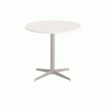 TABLE TAMARIS Ø 80 PL.BLANC/BLANC PIET.BLANC/TRANSP. - CLEN