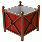 JARDINIÈRE AC/BOIS PROVINCE BOULE 80X80 CM ACAJ/CORTEN - PROCITY