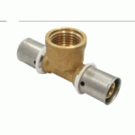 RACCORD PER À SERTIR - TÉ FEMELLE - DIAM 16 MM - FILETAGE 15X21 BOUTTÉ