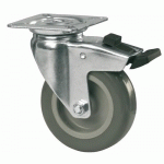 ROULETTE PIVOTANTE AVEC BLOCAGE - BANDAGE POLYURÉTHANE - DIAMÈTRE 75 MM TENTE