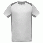 T-SHIRT BICOLORE UNITY PES BLANC/GRIS TECH