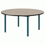 TABLE MALIBU Ø 120 T2 4P STRA ACACIA/NOIR BLEU 5025