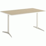 TABLE TAMARIS 120 X 80 PL.CHÊNE NAT./BLANC PIET.BLANC/TRANSP - CLEN
