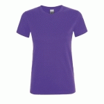 TEE-SHIRT PERSONNALISABLE FEMME COL ROND EN COTON VIOLET FONCE