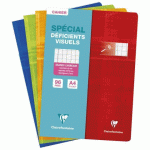 LOT DE 10 - CAHIER PIQUÉ SPÉCIAL DÉFICIENTS VISUELS A4 96 PAGES GRANDS CARREAUX 2,5MM AGRANDIS 10X10 - ASSORTIS