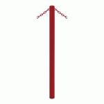POTELET CARREFOUR Ø60 MM CHAINES 2 ANNEAUX ZINC ROUGE 3004 - PROCITY