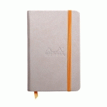 RHODIARAMA CARNET REMBORDÉ RIGIDE 9X14 CM 192 PAGES UNI PAPIER IVOIRE 90G FERMETURE ÉLASTIQUE - BEIGE - LOT DE 2