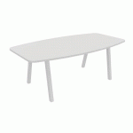 TABLE TONNEAU PARTAGE 200 X 100 CM BLANC / BLANC - BURONOMIC