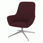 FAUTEUIL CITY DOSSIER MOYEN PIED ALU TISSU GRENAT - QUADRIFOGLIO