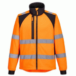 PORTWEST CD875 VESTE SOFTSHELL HAUTE VISIBILITÉ ECO WX2 (2 COUCHES) ORANGE/NOIR - TAILLE M