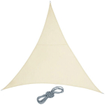 VOILE D'OMBRAGE TRIANGLE, TISSU PES, IMPERMÉABLE, CONCAVE, TOILE SOLEIL AVEC CORDES, 3 X 3 X 3 M, BEIGE - RELAXDAYS