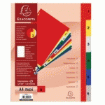 SET DE 6 INTERCALAIRES NUMÉRIQUES POLYPROPYLÈNE A4 MAXI - EXACOMPTA