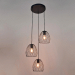 SUSPENSION 3 LUMIÈRES EN MÉTAL MÉTAL PEINT. ABAT-JOUR DÔME EN MÉTAL - MANUTAN COLLECTIVITÉS