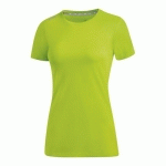 T-SHIRT RUNNING MANCHES COURTES FEMME - JAKO - RUN 20 VERT FLUO