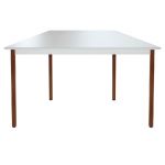 TABLE MODULAIRE DOMINO TRAPÈZE - L. 120 X P. 60 CM - PLATEAU GRIS - PIEDS BRUN
