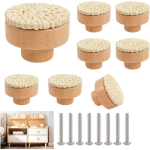 PETITES ECREVISSES - 8 PIÈCES BOUTONS MEUBLES ROND EN BOIS POIGNÉES POUR TIROIR ARMOIRE COMMODE AVEC VIS BLANC