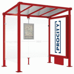 ABRI BUS MILAN 2.50 M 1 CAISSON 1 BARDAGE LAT. ROUGE 3004 - PROCITY