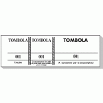 BLOC TOMBOLA 100 FEUILLETS NUMÉROTÉS DE 3 VOLETS - FORMAT 4,8X15 CM - COULEURS ASSORTIES - LOT DE 100