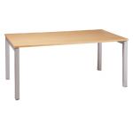 BUREAU DROIT ACTUAL - L. 180 X P. 80 CM - PLATEAU HÊTRE - 4 PIEDS ALUMINIUM