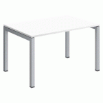 BUREAU DROIT L 120 CM PLATEAU BLANC ARKO PIÈTEMENT ALUMINIUM