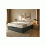 LIT COFFRE MAXIMO  GRIS 140X190 CM