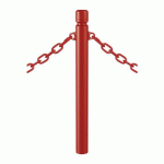 POTELET AGGLO Ø 76 MM À CHAINES 2 ANNEAUX - ZINC ROUGE 3004 - PROCITY