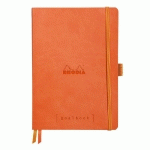 RHODIARAMA GOALBOOK SOUPLE A5 240 PAGES PETITS CARREAUX 5X5 PAPIER IVOIRE 90G - TANGERINE