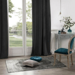 RIDEAU OCCULTANT VELOURS DOLCE 140X260CM GRIS FONCÉ