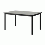 TABLE MALIBU 120X80 T4 4P STRA ISOS GRIS 1400/NOIR NOIR 9005
