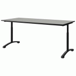 TABLE MALIBU 180X80 T3/T6 DL ST ISOS GRIS 1400/NO NOIR 9005 - MANUTAN EXPERT
