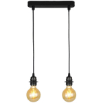 2 LAMPES SUSPENSION DESIGN EN MÉTAL NOIR E27 COMPATIBLE LED