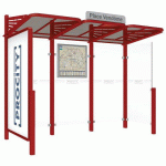 ABRI BUS CONVIVIALE 3 M VITRINE GAUC BARDAGE DR ROUGE 3004 - PROCITY